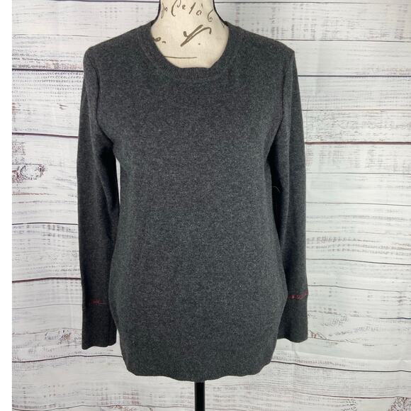 Banana Republic Sweater Womens S Gray Italian Merino Blend Crew Neck New Way - Picture 1 of 11